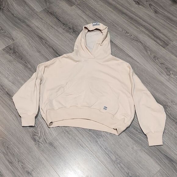 FLOW Taupe Cropped "I LOVE ME NO MATTER WHAT" Rainbow Hoodie - Picture 1 of 7